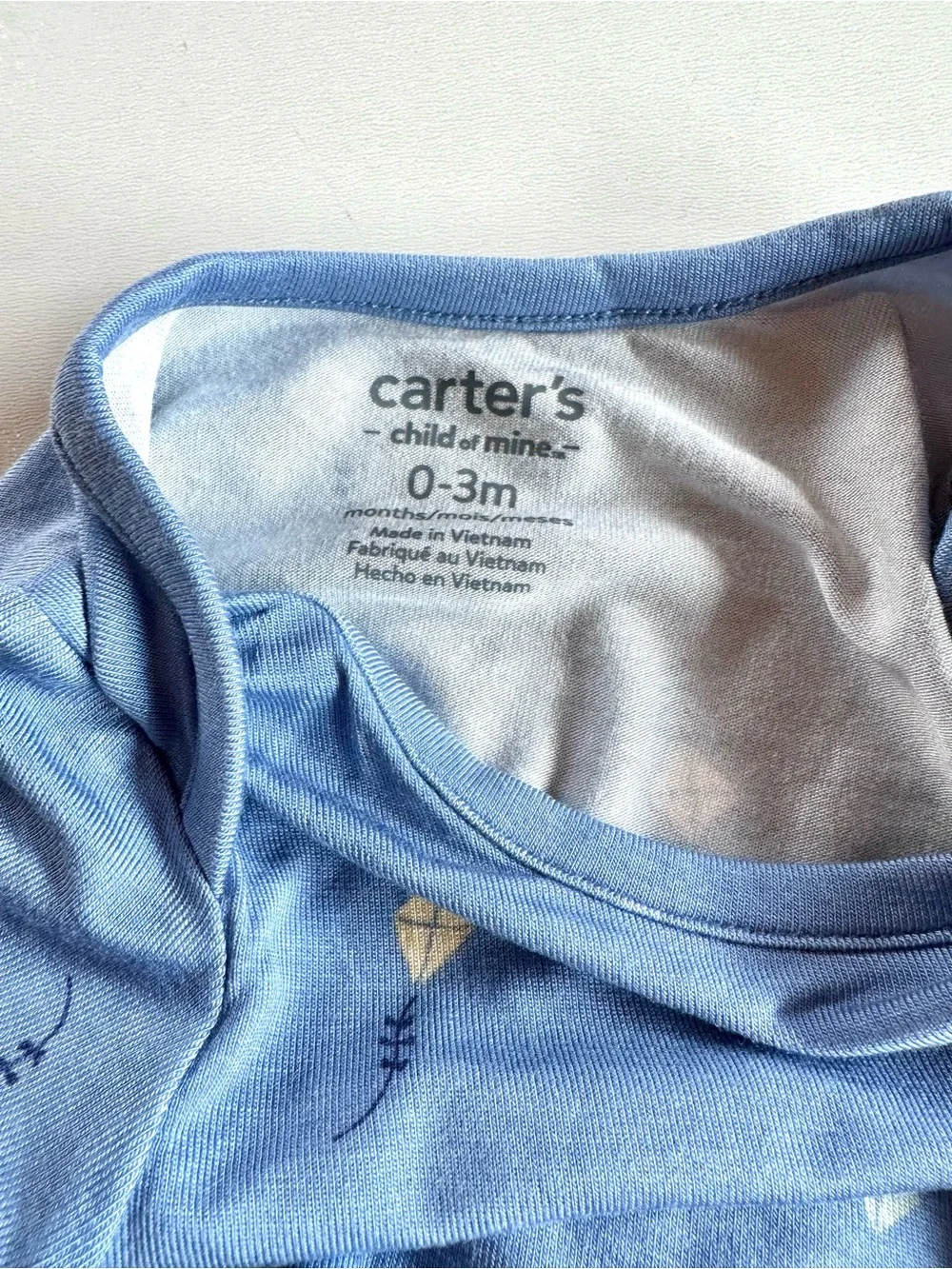 Carter's Bamboo Blue Kite Print & Sage Stripe Baby One-Piece Bodysuits - 2 Pack